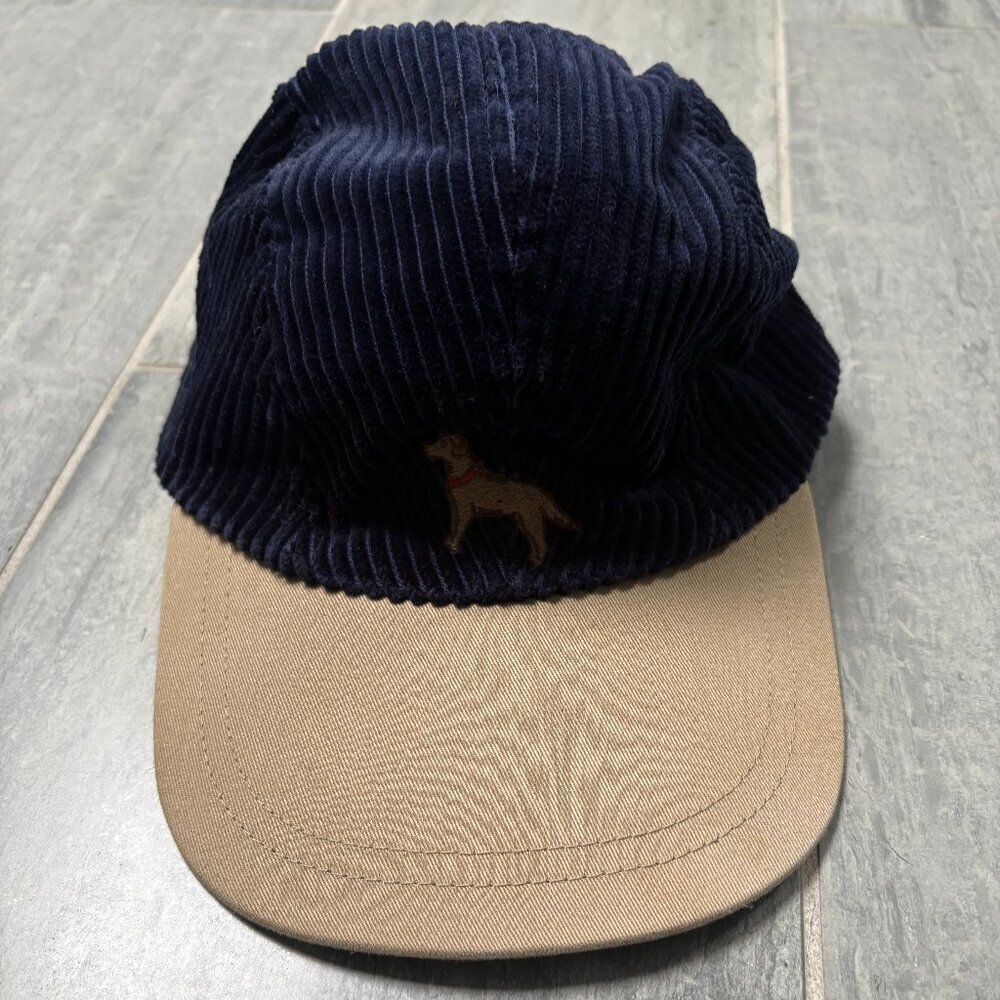 Kitestrings Corduroy Embroidered Dog Cotton Baseball Cap Hat Navy Size Small
